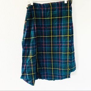 Vintage 70’s Wool Blend Plaid Tartan Kilt/Skirt XS